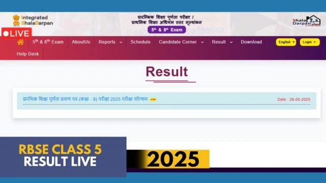 Step-by-step guide to find your Raj Shala Darpan Class 5 result