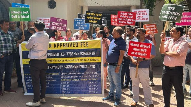 Parents had protested against the school outside the Doe office earlier