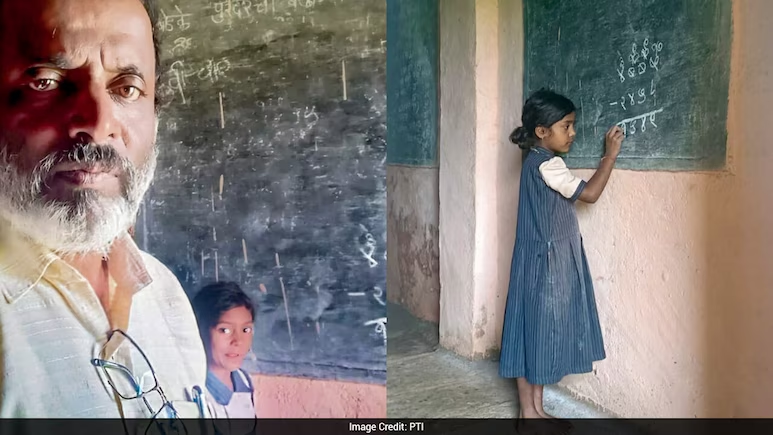 The school in Kawaltek Dhangarwada has no electricity or road access.